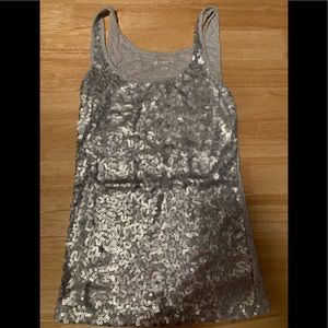 Old Navy silver sequined tank top, med.
